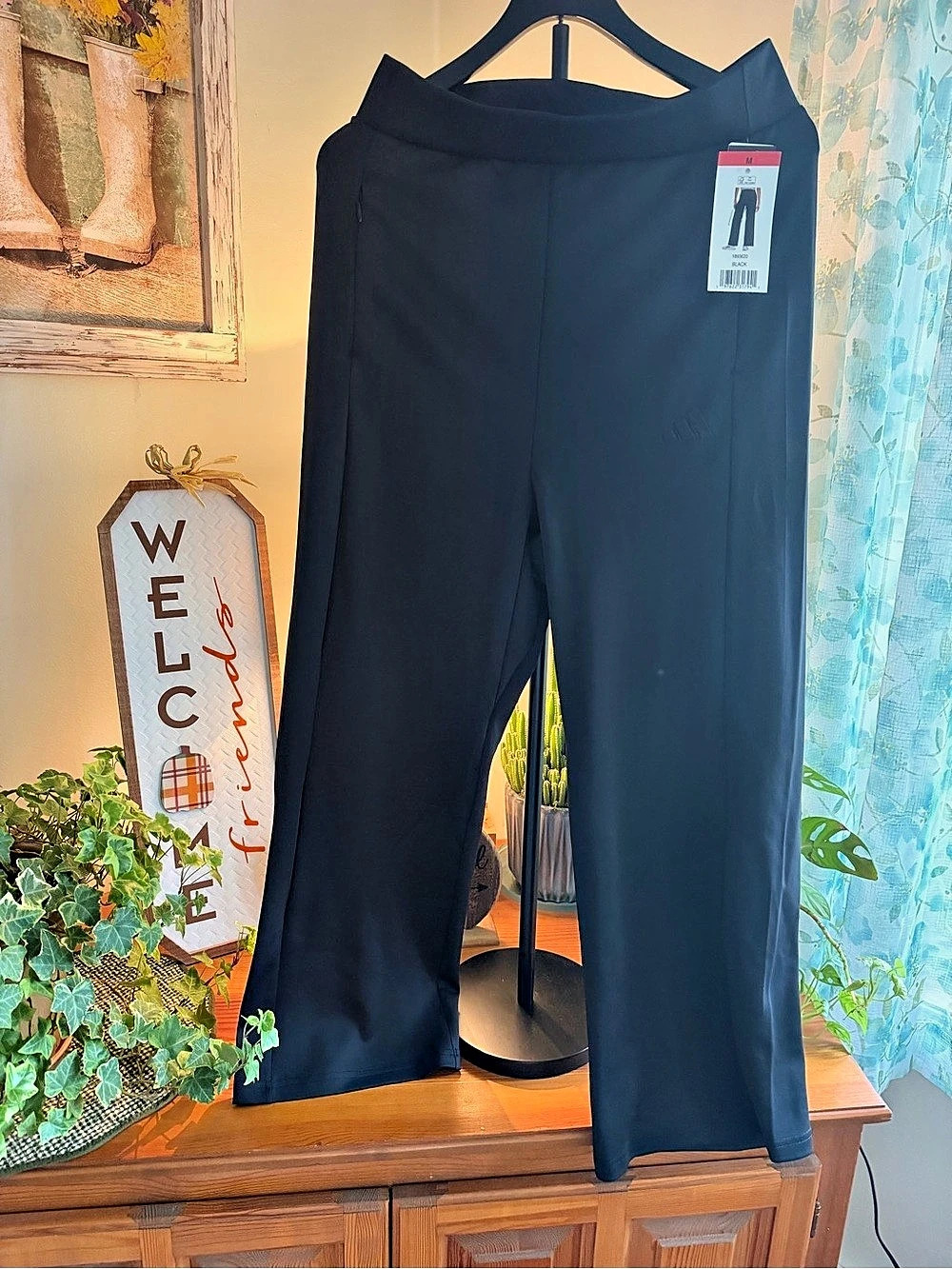 Adidas Wide Leg Pant Pants in Black Size Medium NWT